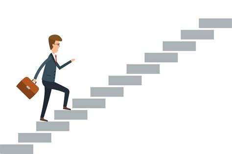 Business Man Climbing Stairs To Success Stair Art Android Wallpaper