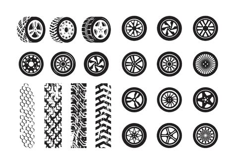 Tekstura Opony Car Wheel Rubber Tireobraz Szablon Sylwetki Ilustracja Opony I Ko A Gumowa