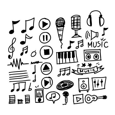 Hand Draw Music Icon 572712 Vector Art At Vecteezy