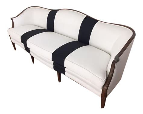 Modern Black And White Camelback Sofa Chairish