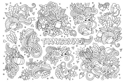 thanksgiving doodle  thanksgiving adult coloring pages