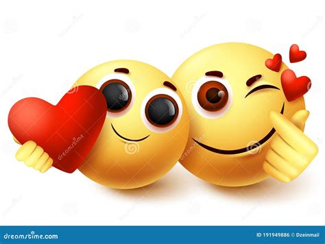 Emoji Smiley Love Couple Character Vector Design Smiley Emojis And