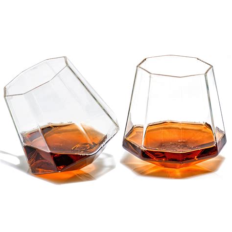 Diamond Whiskey Glasses Rocks Glass For Rum Tequila Scotch Glasses Whiskey Ts 10oz