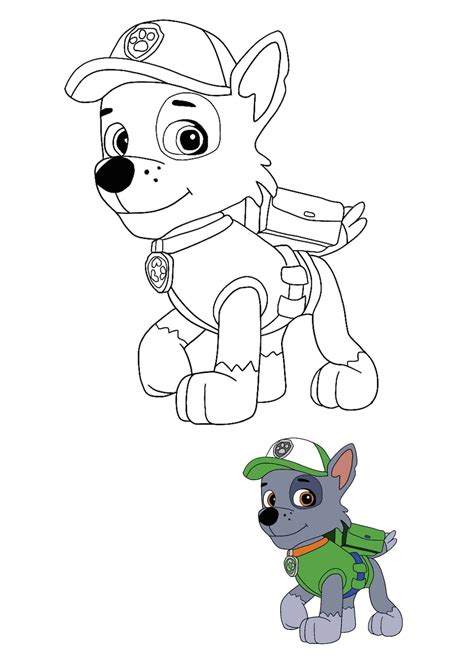 50 paw patrol printable coloring pages for kids. Paw Patrol Rocky coloring sheet with a sample in 2020 ...