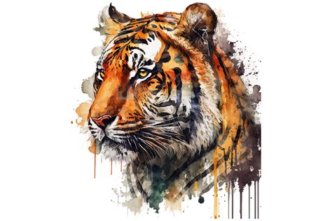 Watercolor Tiger Vector Illustration Graphic By Breakingdots · Creative