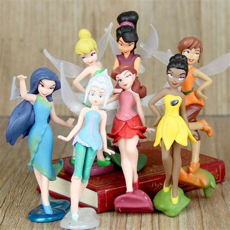 7 Pcs 10cm Tinkerbell Tinker Bell Fairy Adorable Action Stand Action