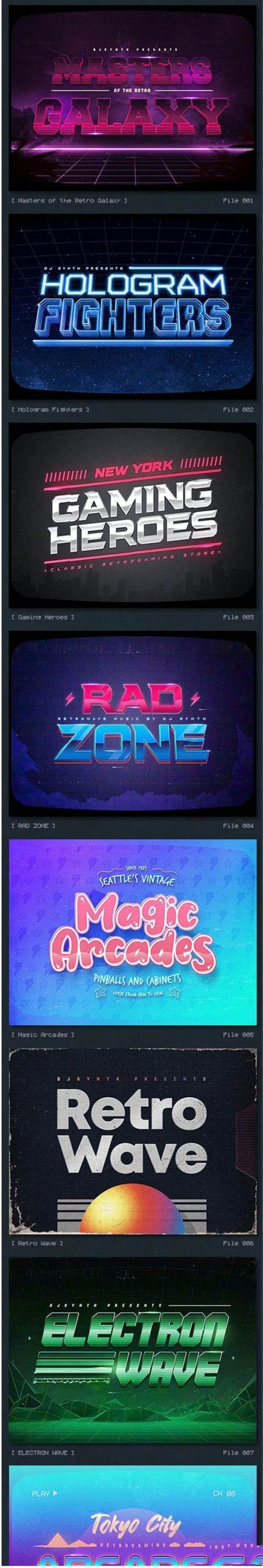 Graphicriver Synthwave 80s Retro Text Effects V3 26742705 Free Download