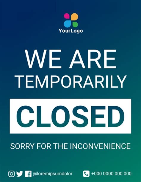 Copy Of We Are Temporarily Closed For Postermywall