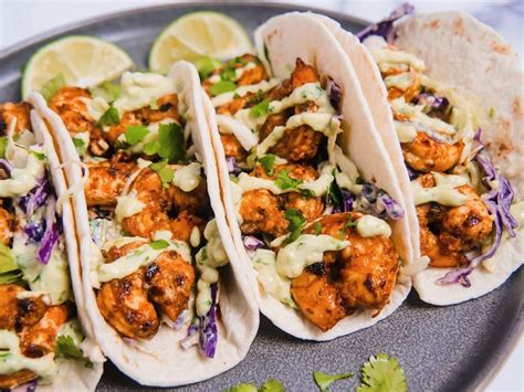 Shrimp, shrimp and more shrimp! Spicy Shrimp Tacos with Avocado Crema | Recipe | Spicy shrimp tacos, Spicy shrimp, Avocado crema