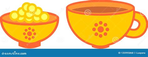 Yellow Cartoon Cup Stock Vector Illustration Of Simplified 135995868