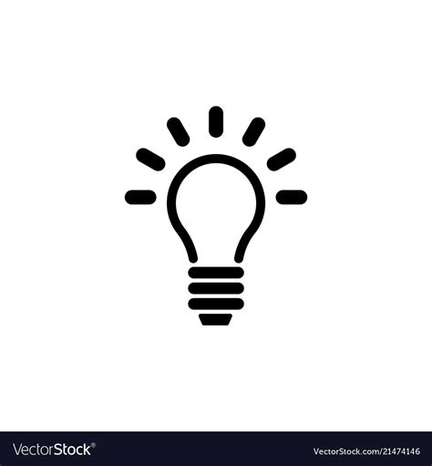 Lamp Light Bulb Idea Flat Icon Royalty Free Vector Image