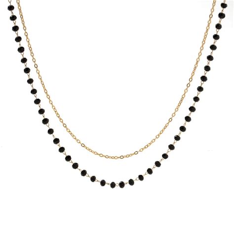 Mystical Double Layer Black Bead Necklace Asteria Jewellery Sa