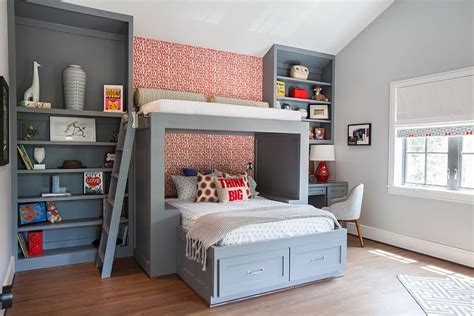 Choose from loft beds, poster beds, bunk beds, slat beds, sleigh beds, and various styles of standard beds featuring disney favorites. 25 Cool Kids' Bedrooms that Charm with Gorgeous Gray
