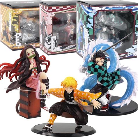 Figurine Demon Slayer Anime Tanjiro Zenitsu Inosuke Nezuko Giyu Pvc