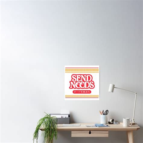 Send Noods Cup Ramen Style Poster For Sale By Mongolife Redbubble