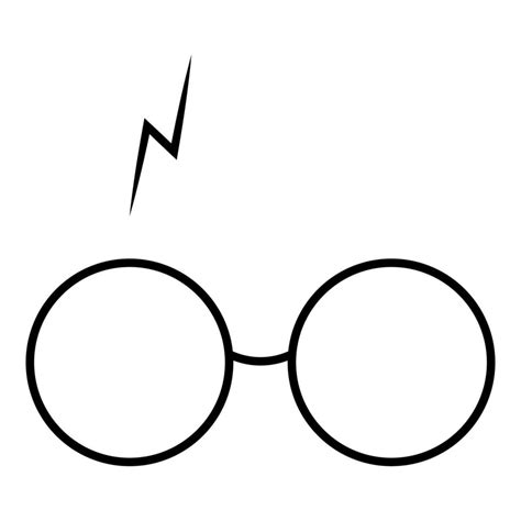 Symbol From The Book About Harry Potter Glasses And Lightning Vector