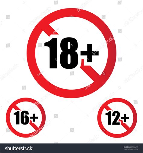 18 Age Restriction Sign Stock Vector 297965699 Shutterstock