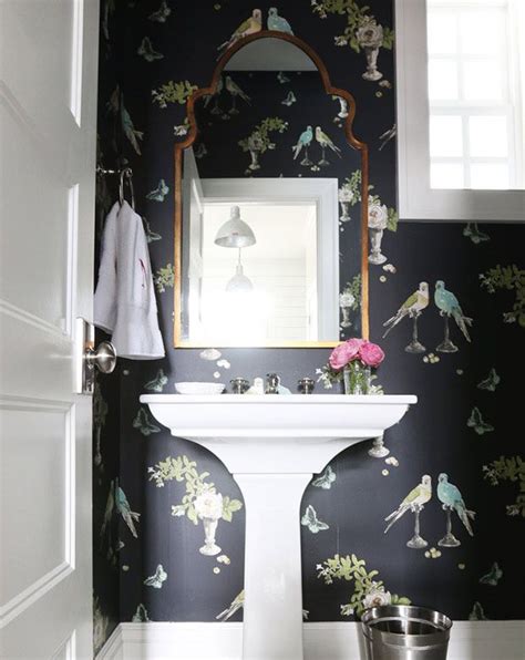 10 Best Wallpapered Powder Rooms From Pinterest Powder