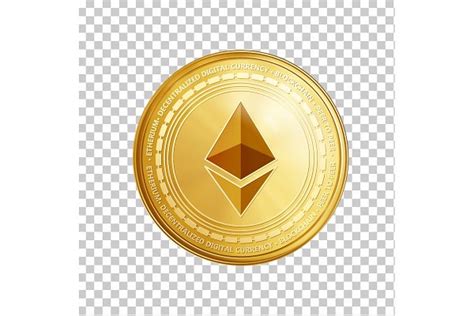 Golden ethereum coin symbol. | Pre-Designed Illustrator ...