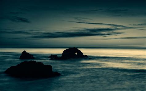 Wallpaper Sunset Sea Bay Rock Nature Shore Reflection Sky