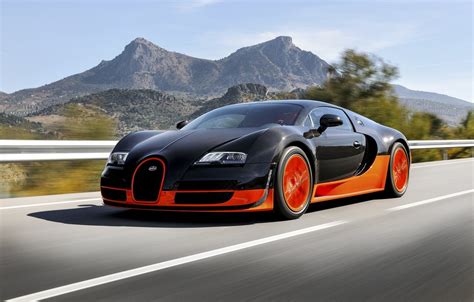 Wallpaper Bugatti Bugatti Veyron Veyron Orange Speed Super Sport