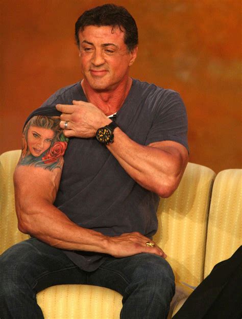 Sylvester Stallone Back Tattoos