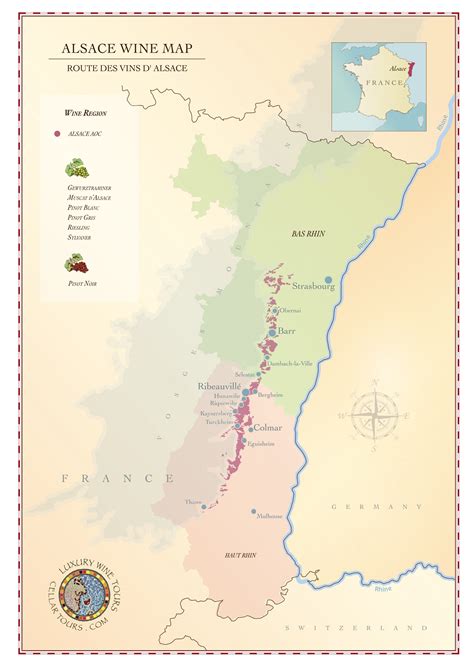 Alsace Wine Region Map Cellar Tours
