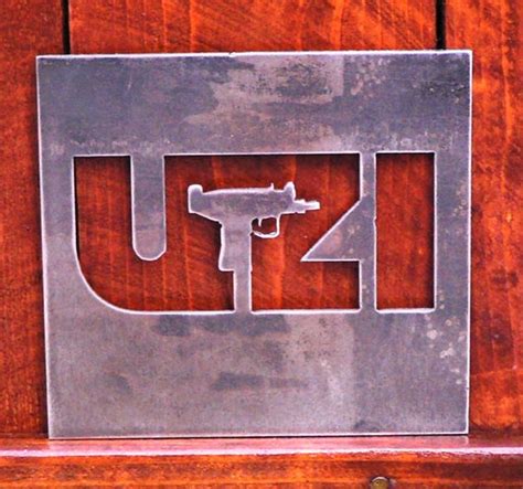 6 Uzi Machine Gun Decorative Metal Art Sign Plaque Man Etsy