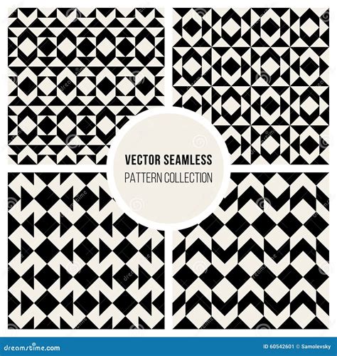 Vector Seamless Black White Square Geometric Pattern Stock Vector Illustration Of Collection