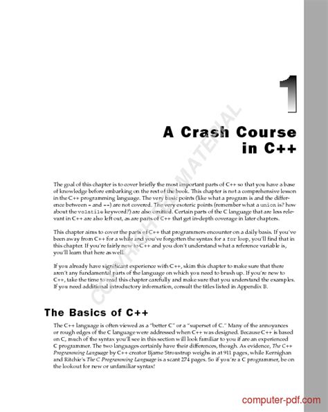 Pdf A Crash Course In C Free Tutorial For Intermediate