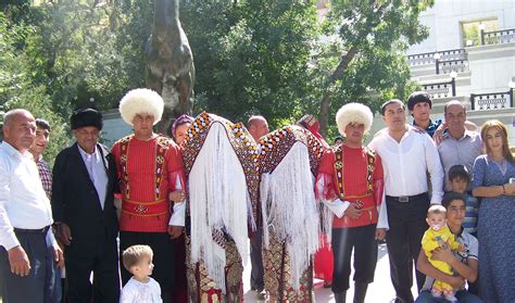 A Turkmenistan Wedding The Traditional Bridal Gown And Veil Bridal