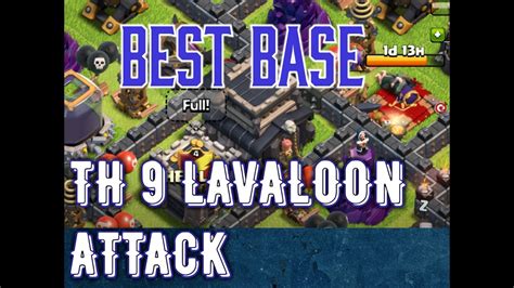 I do frequently test, build and review base layouts for town hall 9 and give them here ready for you so you can directly copy them without testing or building them yourself. Guarantee Th9 Anti 3 star Base with lavaloonion attack - YouTube