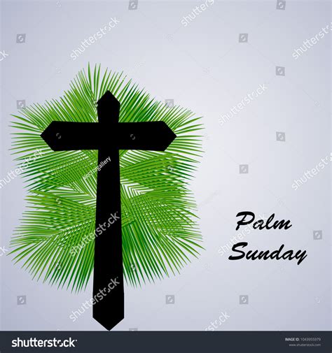 Illustration Cross Palm Leaves Palm Sunday Stock Vector Royalty Free