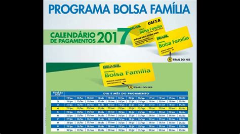 O calendário bolsa família 2021 foi divulgado pelo governo federal no início de janeiro. Calendário Pagamentos do Bolsa Família 2017 - YouTube