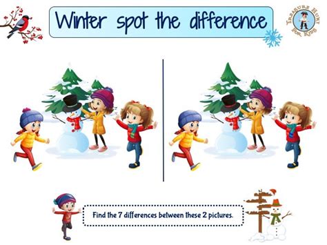 Winter Spot The Difference Game Treasure Hunt 4 Kids