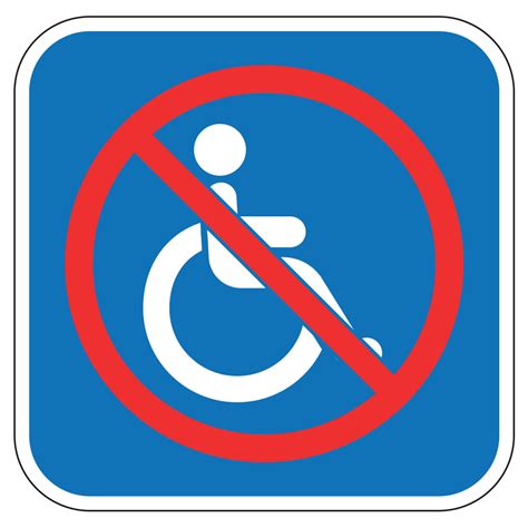 No Handicap Wheelchair Logo Sign 10 In X 10 In