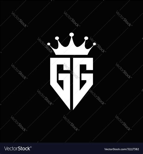 Gg Logo Monogram Emblem Style With Crown Shape Vector Image