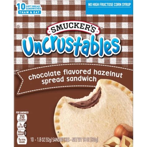 Smuckers Uncrustables Chocolate Hazelnut Spread Sandwich 10 Ct 1