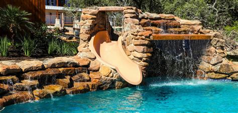 Swimming Pool Rock Slides Photos Blue Haven Pools