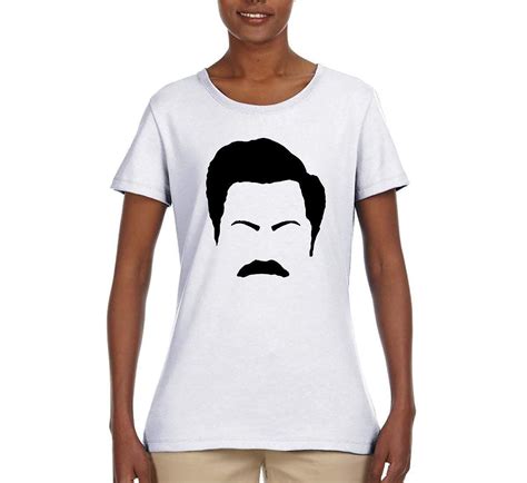 Parks And Rec Fans Ron Swanson Mustache Face Silhouette Pop Culture Graphic T Shirt Zelite