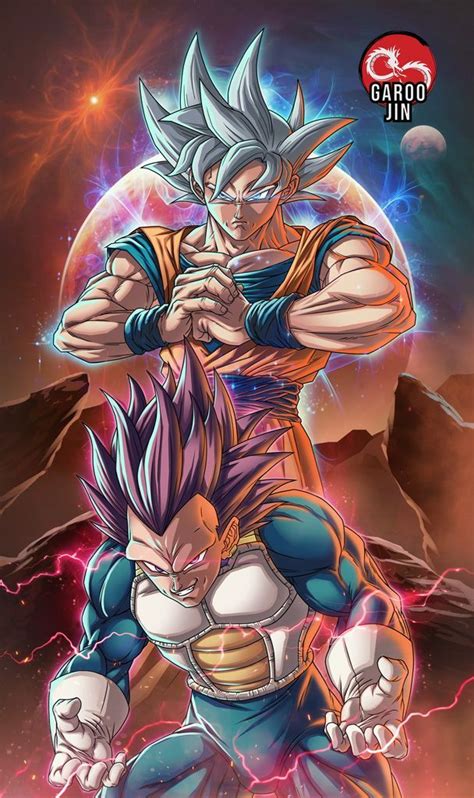 Illustrating Goku Ultra Instinct And Vegeta Ultra Ego From Dragon Ball