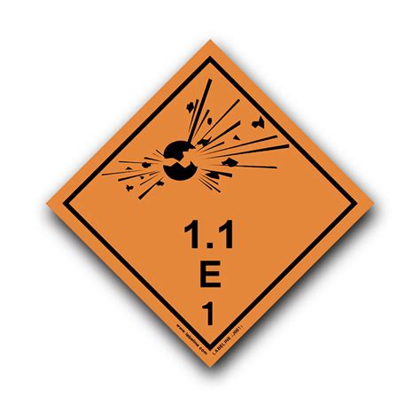 Class 1 Explosive 1 1E Hazard Dangerous Goods Labels Labeline Com
