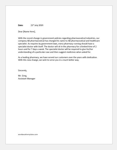 Select online for employee paystub access. Letters Announcing Customers about Changes in Company ...