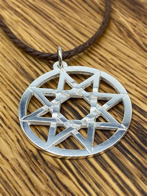 Eight Pointed Star Pendant Octagram Pendant Sterling Silver Etsy