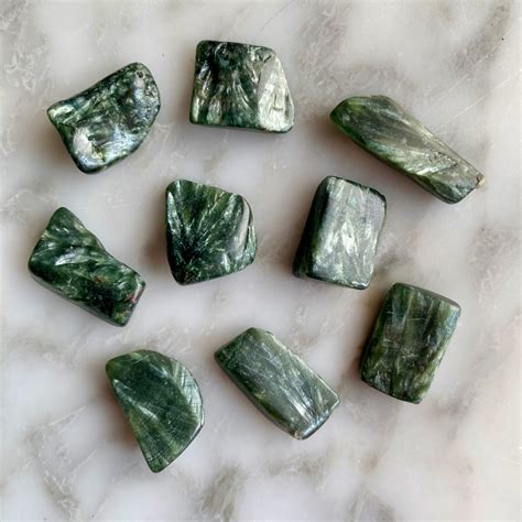 Seraphinite Tumbled Pocket Stone Minera Emporium Crystal And Mineral Shop