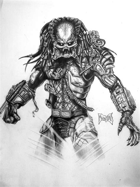 Predator drawing pencil sketch colorful realistic art. Predator Unmasked by Xpendable on DeviantArt
