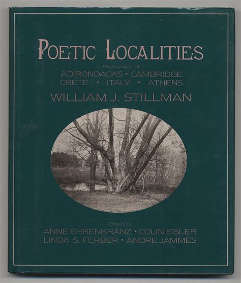 Poetic Localities By Stillman William J Very Good Hardcover 1988