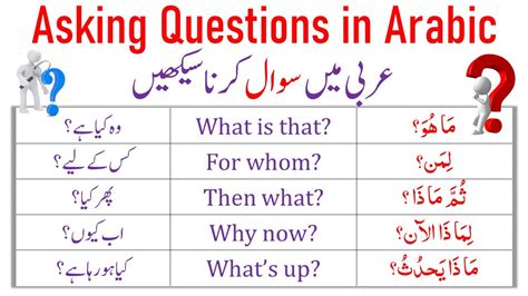 50 Important Arabic Questions Questions In Arabic Question Words In