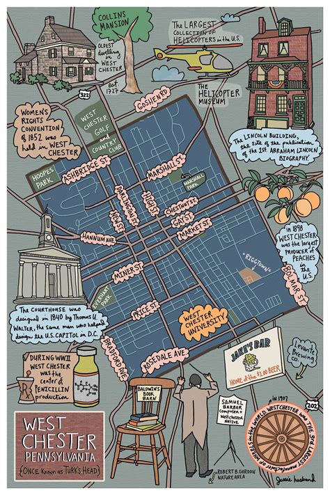 Map of West Chester Pennsylvania Neighborhood Map Map Art - Etsy | West