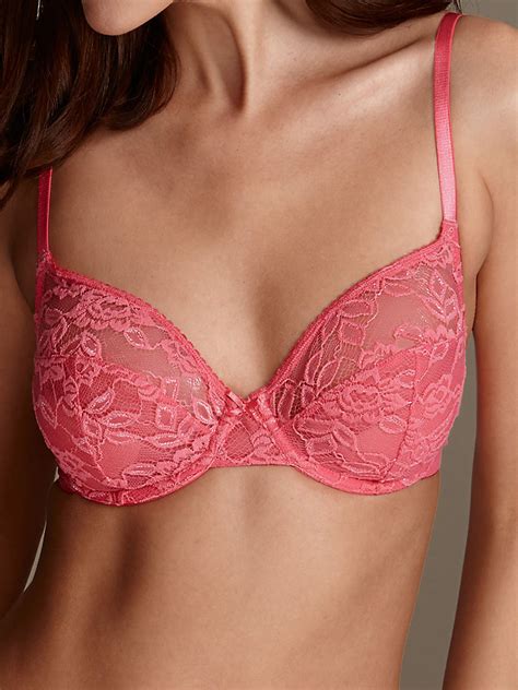 marks and spencer mand5 pink all over lace underwired full cup bras size 32 to 42 b c d dd